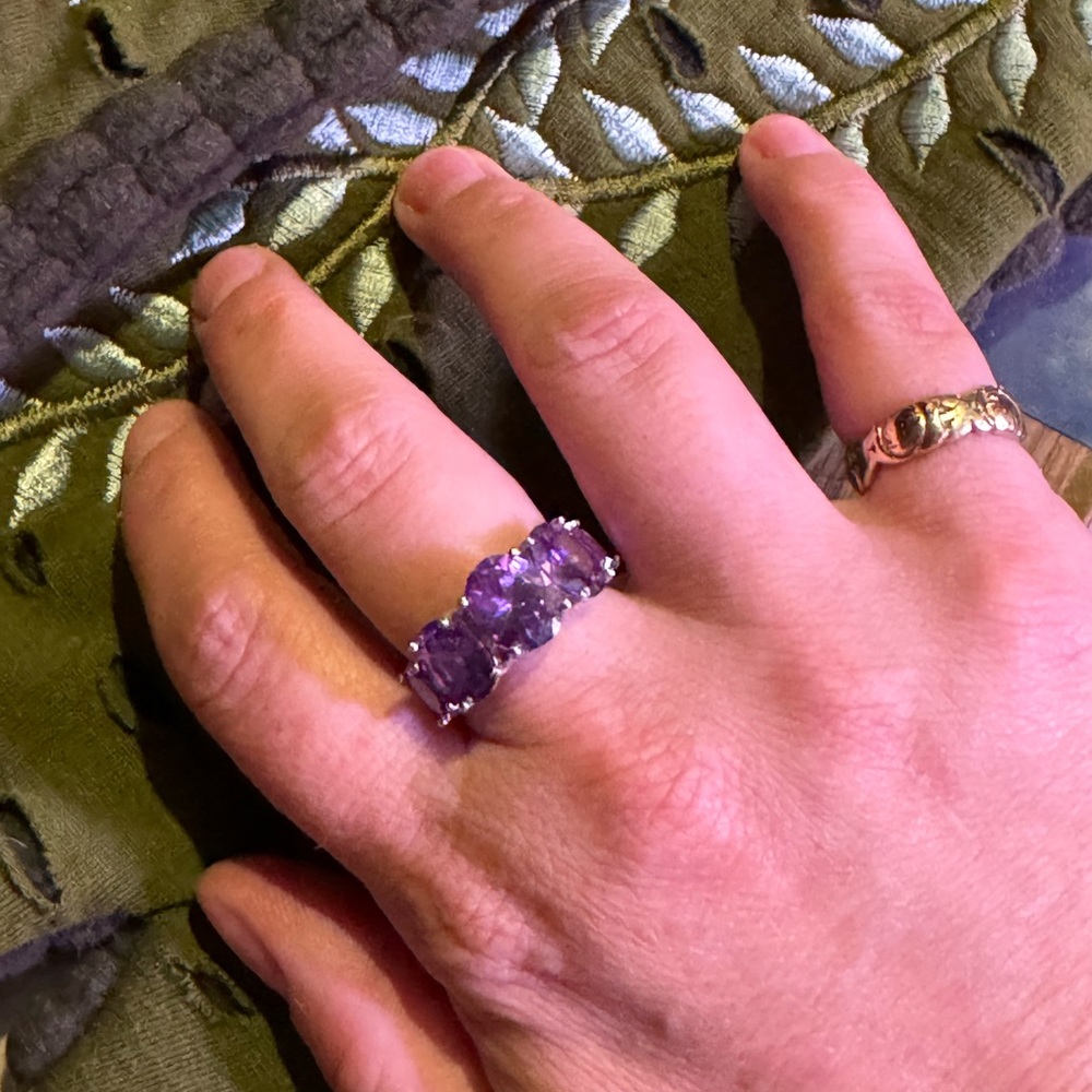 Amethyst Ring- 5 stone. Sparkly ALL AROUND!! Not getting enough wear!